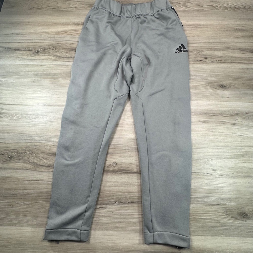 Adidas Basketball Club Gray Track‎ Pants Mens L Elastic Waist drawstring missing
